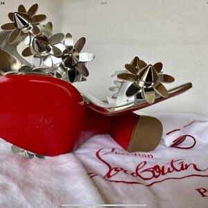 Christian Louboutin Silver Red High Heels